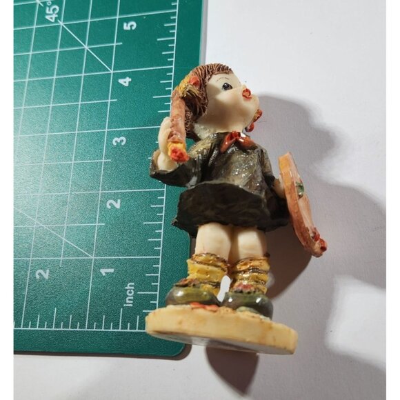 Vintage Hand-Painted Girl Artist Figurine With Palette brush 4" Tall Spains Inc. - Picture 4 of 4